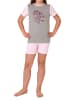 NORMANN Shorty Pyjama kurzarm Pferde - 74803 in grau