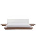 Beliani Doppelbett ZEN in Braun/Weiß - (W) 328 x (H) 86 x (L) 229 cm
