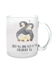 Mr. & Mrs. Panda Teetasse Pinguine Kuscheln mit Spruch in Transparent