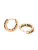 faina Women Huggie Earrings in Rose Gold Green