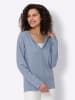 Heine Kapuzenstrickjacke in bleu-meliert
