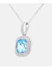 Diamant L'éternel Halskette mit Anhänger aus 375 Weißgold mit Diamant mit Topas