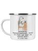 Mr. & Mrs. Panda Camping Emaille Tasse Sekretärin Heldin mit Spruch in Weiß