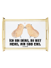 Mr. & Mrs. Panda serviertablett aus holz Capybara Liebe mit Spruch in Weiß