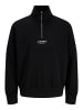 Jack & Jones Sweatshirt mit halbem Reißverschluss in Black