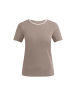 YAYA T-Shirt mit Rand in Deep Taupe Brown