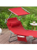 SoBuy Sonnenliege in Rot - (B)189 x (H)28 x (T)62cm