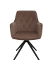 MCW 2er-Set Esszimmerstuhl L80 drehbar mit Armlehne, Braun