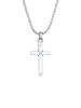 KUZZOI Halskette 925 Sterling Silber Kreuz in Silber