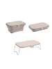 COFI 1453 Picknickkorb mit Tisch - Klappbar, 3in1 mit Becherhalter in Beige