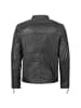 PAULGOS Lederjacke Übergangsjacke Biker Look Echtleder D1 in Schwarz