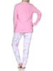 NORMANN Schlafanzug langarm Pyjama Schleifen Motiv in pink