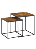 KADIMA DESIGN Mango Industrial: Beistelltische 2er Set, Massivholz, Metall, Unikate