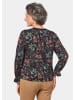 GOLDNER Druckshirt mit Volantärmeln in dunkelblau / gemustert