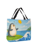 Mr. & Mrs. Panda Shopper Pinguin Surfer Design ohne Spruch in Weiß