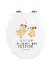 Mr. & Mrs. Panda WC Sitz Mops Verliebt mit Spruch in Weiß