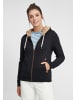 Oxmo Kapuzensweatjacke OXVicky Pile Sweat Zip-Hoodie in Schwarz