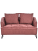 Beliani 2-Sitzer Sofa HOBRO in Rot/Schwarz - (W) 147 x (H) 87 x (L) 85 cm