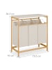 relaxdays Wäschesammler in Natur/ Creme  - (B)78,5 x (H)84,5 x (T)40 cm