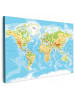 MuchoWow Leinwand Bilder Detailreiche Weltkarte