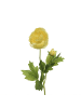 MARELIDA Dekoblume Ranunkel mit Blüte und Knospe in gelb - H: 57cm