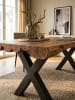 KADIMA DESIGN Esstisch Massiv Akazie, Industrial, Handgefertigt, XXL Tisch, X-Beine