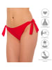 Aquarti Damen Bikinihose seitlich zum Binden in schönen Unifarben in rot