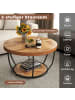 COSTWAY Couchtisch rund 80 x 45 cm in Hellbraun
