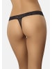 Teyli Mesh Tanga mit floraler Spitze Leo in schwarz