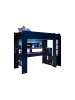 58 aufm Kessel GAMING Hochbett Parisot Online 1 mit LED+USB 90x200 Holzdekor Schwarz