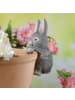 MARELIDA Blumentopfhänger Hase Gartenfigur als Topfhänger H: 11,5cm in grau