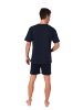 NORMANN Kurzarm Schlafanzug Shorty Pyjama Minimalprint in grün