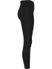 Urban Classics Urban Classics Damen Ladies Highwaist Shiny Stripe Leggings in black/black
