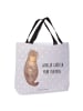 Mr. & Mrs. Panda Schultertasche Otter Muschel mit Spruch in Grau Pastell