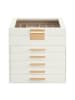 SONGMICS Schmuckkasten Gisella in Weiß-Goldfarben - (B)23.1 x (H)22.8 x (T)20.3 cm