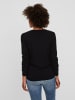 Vero Moda Feinstrick Pullover Struktur Rundhals Longsleeve VMCARE in Schwarz