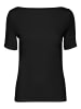 Vero Moda Basic Stretch T-Shirt mit U-Boot-Ausschnitt VMPANDA in Schwarz-2
