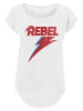 F4NT4STIC Long Cut T-Shirt David Bowie Distressed Rebel in weiß
