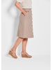 GOLDNER Rock Brauner Damen-Cargo-Rock mit Taschen in stein