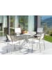 Beliani 5-tlg Gartentisch Set MALETTO/GROSSETO in Weiß/Silber/Grau