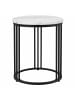 relaxdays Beistelltisch "MARMO" in Schwarz/ Weiß - (H)51 x ø 41 cm