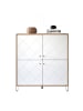 CALICOSY Hohes Sideboard 4 Türen matt w in Weiß - (W)123  x (H)136  x (L)40 cm