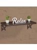 relaxdays 4 x Regalwinkel Lilien Ornamen in Braun