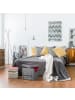 relaxdays Sitzhocker in Dunkelgrau - (B)37 x (H)39 x (T)37 cm