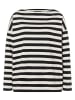 More & More Ringelshirt in melange jersey stripes black powder creme
