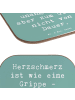 Mr. & Mrs. Panda Untersetzer Spruch Herzschmerz Grippe mit Spruch in Meeresbrise