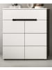 Inn.Furn Schuhkommode weiß, grau, Flurkommode 80 x 94 cm, Vollauszug und Soft-Close