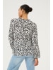 Kaffe Langarm-Bluse KAellen in Black/White Leaf Print