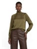 Zero  Satin-Bluse mit Kragen in Fir Green