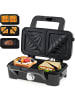 COSTWAY 3-in-1 Elektrischer Sandwichmaker 1200W in Schwarz
